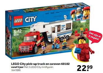 Aanbiedingen Lego city pick-up truck en caravan 60182 - Lego - Geldig van 01/07/2019 tot 28/07/2019 bij Intertoys