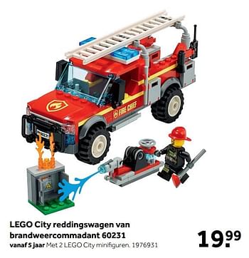 Aanbiedingen Lego city reddingswagen van brandweercommadant 60231 - Lego - Geldig van 01/07/2019 tot 28/07/2019 bij Intertoys