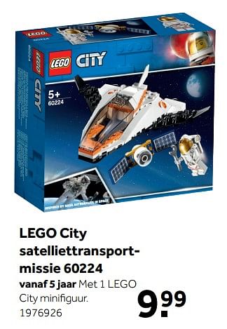 Aanbiedingen Lego city satelliettransportmissie 60224 - Lego - Geldig van 01/07/2019 tot 28/07/2019 bij Intertoys