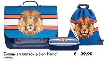Aanbiedingen Zwem- en turnzakje lion head - Jeune Premier - Geldig van 02/07/2019 tot 31/08/2019 bij Multi Bazar