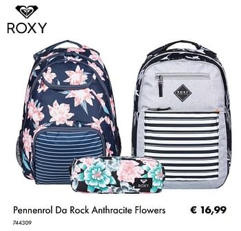 Aanbiedingen Pennenrol da rock anthracite flowers - Roxy - Geldig van 02/07/2019 tot 31/08/2019 bij Multi Bazar
