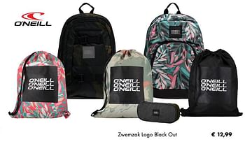 Aanbiedingen Zwemzak logo black out - O'Neill - Geldig van 02/07/2019 tot 31/08/2019 bij Multi Bazar