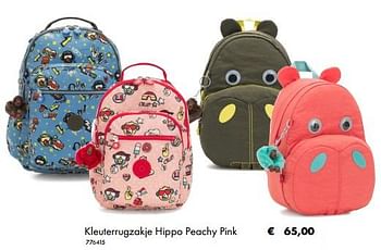 Aanbiedingen Kleuterrugzakje hippo peachy pink - Kipling - Geldig van 02/07/2019 tot 31/08/2019 bij Multi Bazar