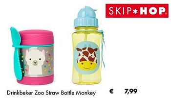 Aanbiedingen Drinkbeker zoo straw bottle monkey - Skip Hop - Geldig van 03/07/2019 tot 31/08/2019 bij Multi Bazar