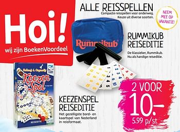 Aanbiedingen Rummikub reiseditie - Clown Games - Geldig van 07/07/2019 tot 14/07/2019 bij Boekenvoordeel