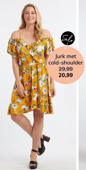 Aanbiedingen Jurk met cold-shoulder - Huismerk - MS Mode - Geldig van 06/07/2019 tot 31/08/2019 bij MS Mode