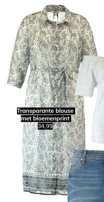 Aanbiedingen Transparante blouse met bloemenprint - Huismerk - MS Mode - Geldig van 06/07/2019 tot 31/08/2019 bij MS Mode