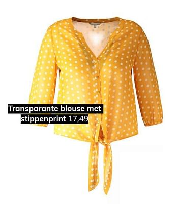 Aanbiedingen Transparante blouse met stippenprint - Huismerk - MS Mode - Geldig van 06/07/2019 tot 31/08/2019 bij MS Mode