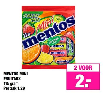 Aanbiedingen Mentos mini fruitmix - Mentos - Geldig van 15/07/2019 tot 28/07/2019 bij Big Bazar