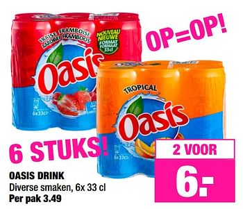 Aanbiedingen Oasis drink - Oasis - Geldig van 15/07/2019 tot 28/07/2019 bij Big Bazar