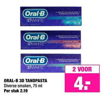 Aanbiedingen Oral-b 3d tandpasta - Oral-B - Geldig van 15/07/2019 tot 28/07/2019 bij Big Bazar