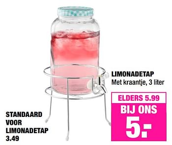 Aanbiedingen Standaard voor limonadetap + limonadetap - Huismerk - Big Bazar - Geldig van 15/07/2019 tot 28/07/2019 bij Big Bazar