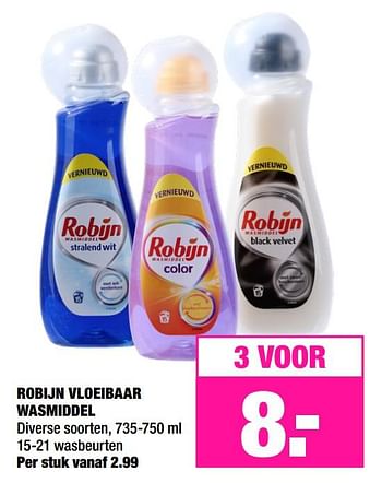 Aanbiedingen Robijn vloeibaar wasmiddel - Robijn - Geldig van 15/07/2019 tot 28/07/2019 bij Big Bazar