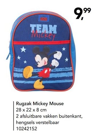 Aanbiedingen Rugzak mickey mouse - Mickey Mouse - Geldig van 19/07/2019 tot 08/09/2019 bij Bristol