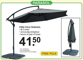 Aanbiedingen Parasol free pole parasol - Huismerk - Van Cranenbroek - Geldig van 15/07/2019 tot 03/08/2019 bij Van Cranenbroek
