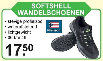 Aanbiedingen Softshell wandelschoenen - Nielsson - Geldig van 15/07/2019 tot 03/08/2019 bij Van Cranenbroek