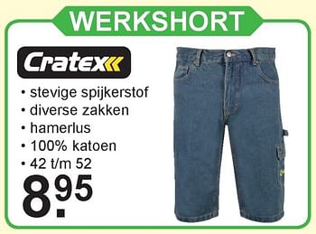 Aanbiedingen Werkshort - Cratex - Geldig van 15/07/2019 tot 03/08/2019 bij Van Cranenbroek