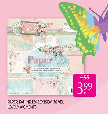 Aanbiedingen Paper pad nr.124 15x15cm 36 vel lovely moments - Studio Light - Geldig van 26/07/2019 tot 02/08/2019 bij Boekenvoordeel
