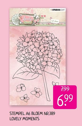 Aanbiedingen Stempel a6 bloem nr.389 lovely moments - Studio Light - Geldig van 26/07/2019 tot 02/08/2019 bij Boekenvoordeel
