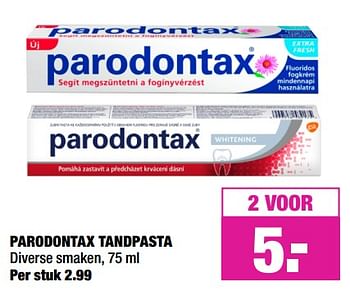 Aanbiedingen Parodontax tandpasta - Parodontax - Geldig van 29/07/2019 tot 11/08/2019 bij Big Bazar