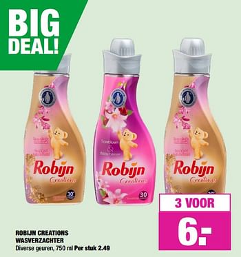Aanbiedingen Robijn creations wasverzachter - Robijn - Geldig van 29/07/2019 tot 11/08/2019 bij Big Bazar