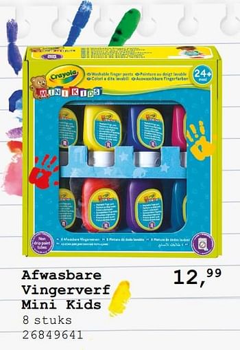 Aanbiedingen Afwasbare vingerverf mini kids - Crayola - Geldig van 13/08/2019 tot 10/09/2019 bij Supra Bazar