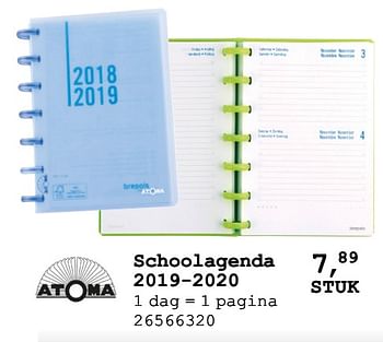 Aanbiedingen Atoma schoolagenda 2019-2020 - Atoma - Geldig van 13/08/2019 tot 10/09/2019 bij Supra Bazar