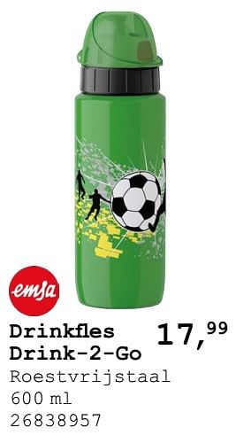 Aanbiedingen Drinkfles 99 drink-2-go roestvrijstaal - Emsa - Geldig van 13/08/2019 tot 10/09/2019 bij Supra Bazar