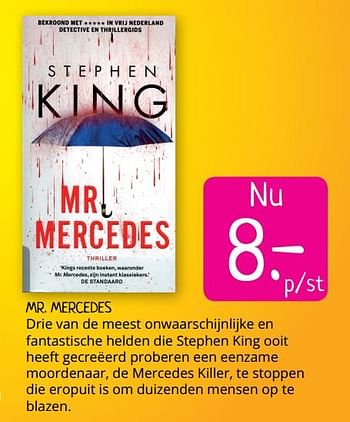 Aanbiedingen Mr. mercedes - Huismerk - Boekenvoordeel - Geldig van 02/08/2019 tot 16/08/2019 bij Boekenvoordeel