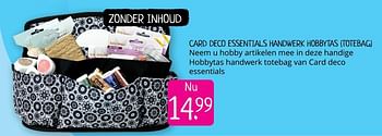 Aanbiedingen Card deco essentials handwerk hobbytas totebag - Huismerk - Boekenvoordeel - Geldig van 02/08/2019 tot 16/08/2019 bij Boekenvoordeel