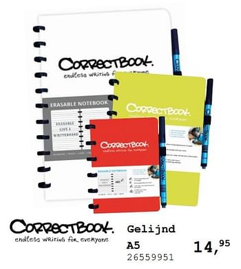 Aanbiedingen Correctbook schrift a6 herbruikbaar rood - gelijnd - whiteboard - Correctbook - Geldig van 13/08/2019 tot 10/09/2019 bij Supra Bazar