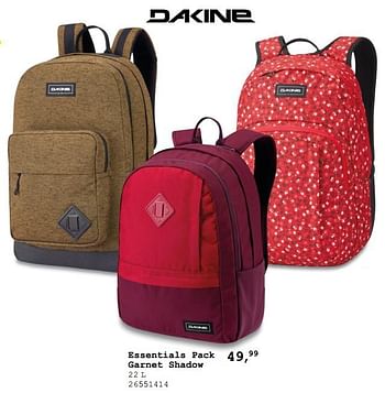 Aanbiedingen Dakine essentials pack garnet shadow - DAKINE - Geldig van 13/08/2019 tot 10/09/2019 bij Supra Bazar