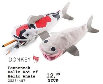 Aanbiedingen Pennenzak hello koi of hello whale - Donkey Products - Geldig van 13/08/2019 tot 10/09/2019 bij Supra Bazar