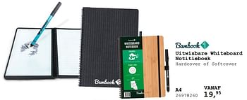 Aanbiedingen Uitwisbare whiteboard notitieboek a4 - Bambook - Geldig van 13/08/2019 tot 10/09/2019 bij Supra Bazar