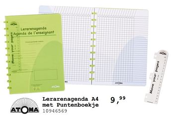 Aanbiedingen Lerarenagenda a4 met puntenboekje - Atoma - Geldig van 13/08/2019 tot 10/09/2019 bij Supra Bazar
