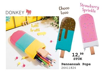 Aanbiedingen Donkey pencil pops choco loco pennenzak - Donkey Products - Geldig van 13/08/2019 tot 10/09/2019 bij Supra Bazar