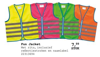 Aanbiedingen Fun jacket met rits, reflectiestroken en naamlabel - Wowow - Geldig van 13/08/2019 tot 10/09/2019 bij Supra Bazar