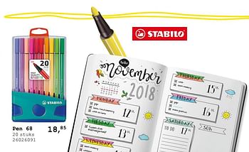 Aanbiedingen Stabilo pen 68 colorparade - Stabilo - Geldig van 13/08/2019 tot 10/09/2019 bij Supra Bazar