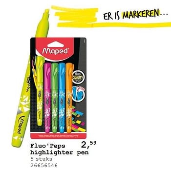 Aanbiedingen Fluo`peps highlighter pen - Maped - Geldig van 13/08/2019 tot 10/09/2019 bij Supra Bazar