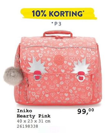 Aanbiedingen Kipling iniko hearty pink - Kipling - Geldig van 13/08/2019 tot 10/09/2019 bij Supra Bazar