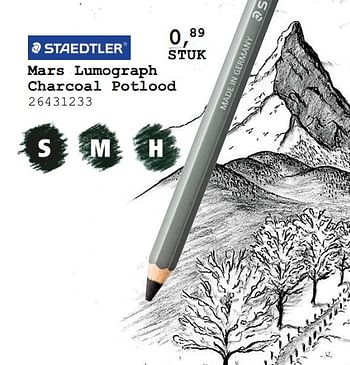 Aanbiedingen Mars lumograph charcoal potlood - Staedtler - Geldig van 13/08/2019 tot 10/09/2019 bij Supra Bazar