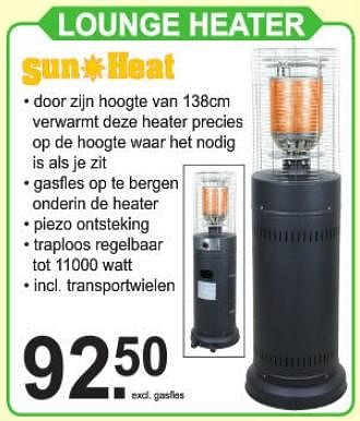 Aanbiedingen Lounge heater - Sun Heat - Geldig van 12/08/2019 tot 31/08/2019 bij Van Cranenbroek