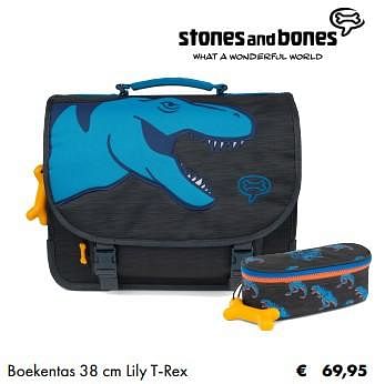 Aanbiedingen Boekentas 38 cm lily t-rex - Stones and Bones - Geldig van 02/07/2019 tot 31/08/2019 bij Europoint