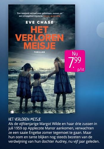 Aanbiedingen Het verloren meisje - Huismerk - Boekenvoordeel - Geldig van 23/08/2019 tot 01/09/2019 bij Boekenvoordeel