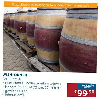 Aanbiedingen Buitenleven wijntonnen - Geldig van 20/08/2019 tot 23/09/2019 bij Zelfbouwmarkt