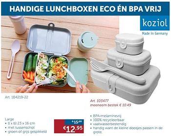 Aanbiedingen Handige lunchboxen eco én bpa vrij large - koziol - Geldig van 20/08/2019 tot 23/09/2019 bij Zelfbouwmarkt