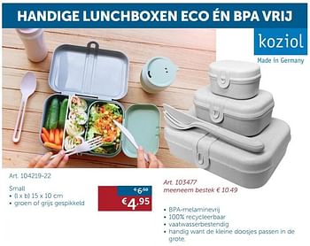 Aanbiedingen Handige lunchboxen eco én bpa vrij small - koziol - Geldig van 20/08/2019 tot 23/09/2019 bij Zelfbouwmarkt
