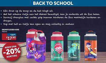 Aanbiedingen Home + deco back to school drinkflessen kids - Geldig van 20/08/2019 tot 23/09/2019 bij Zelfbouwmarkt