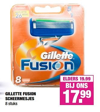Aanbiedingen Gillette fusion scheermesjes - Gillette - Geldig van 26/08/2019 tot 08/09/2019 bij Big Bazar