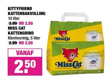 Aanbiedingen Kittyfriend kattenbakvulling - Miss Cat - Geldig van 26/08/2019 tot 08/09/2019 bij Big Bazar